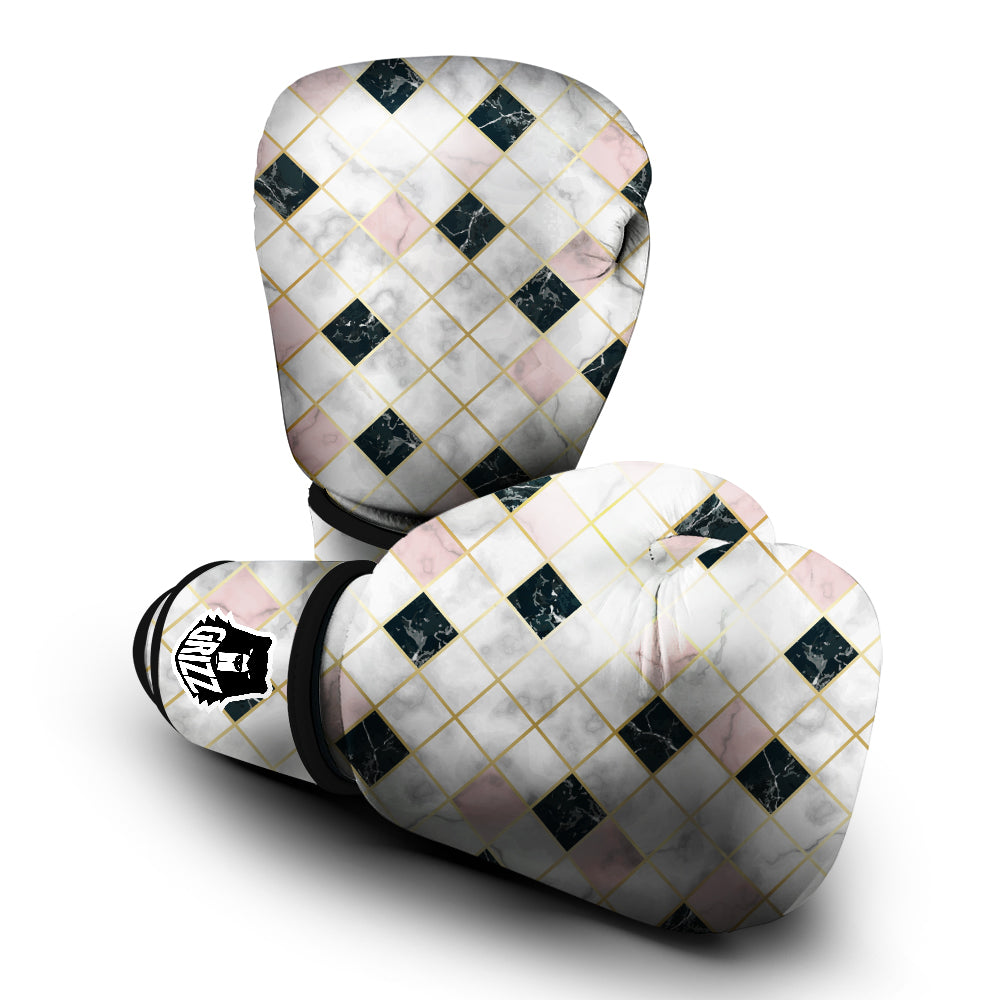 Marble Luxury Geometric Print Boxing Gloves-grizzshop