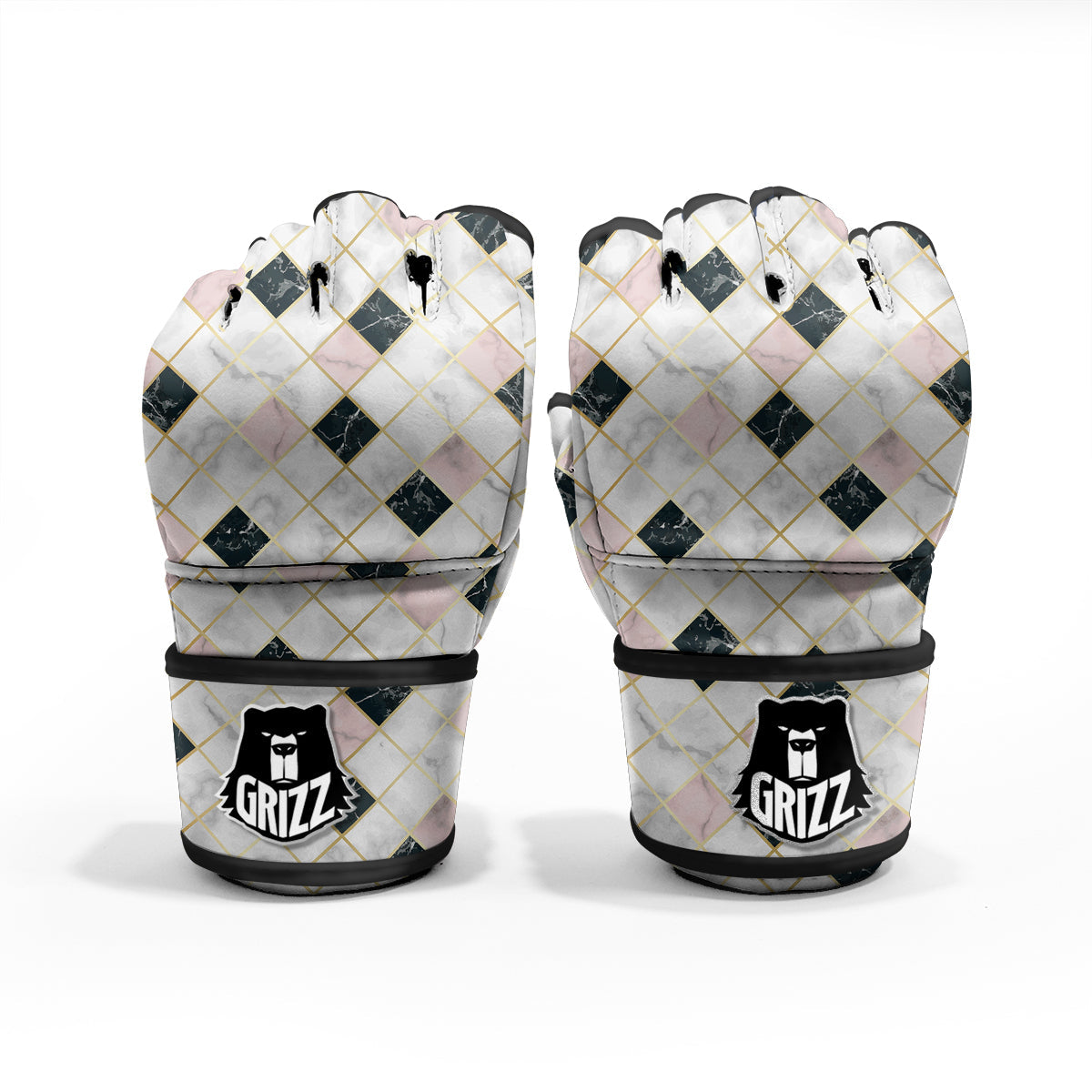 Marble Luxury Geometric Print MMA Gloves-grizzshop