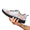 Marble Pink Grey White Print Pattern Black Sneaker-grizzshop