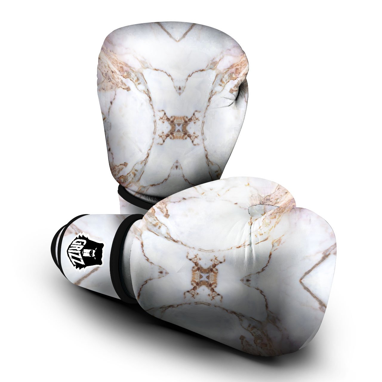 Marble Pink Grey White Print Pattern Boxing Gloves-grizzshop