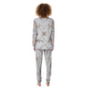 Marble Pink Grey White Print Pattern Women's Pajamas-grizzshop