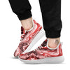 Marble Red Print Pattern White Athletic Shoes-grizzshop