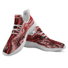 Marble Red Print Pattern White Athletic Shoes-grizzshop