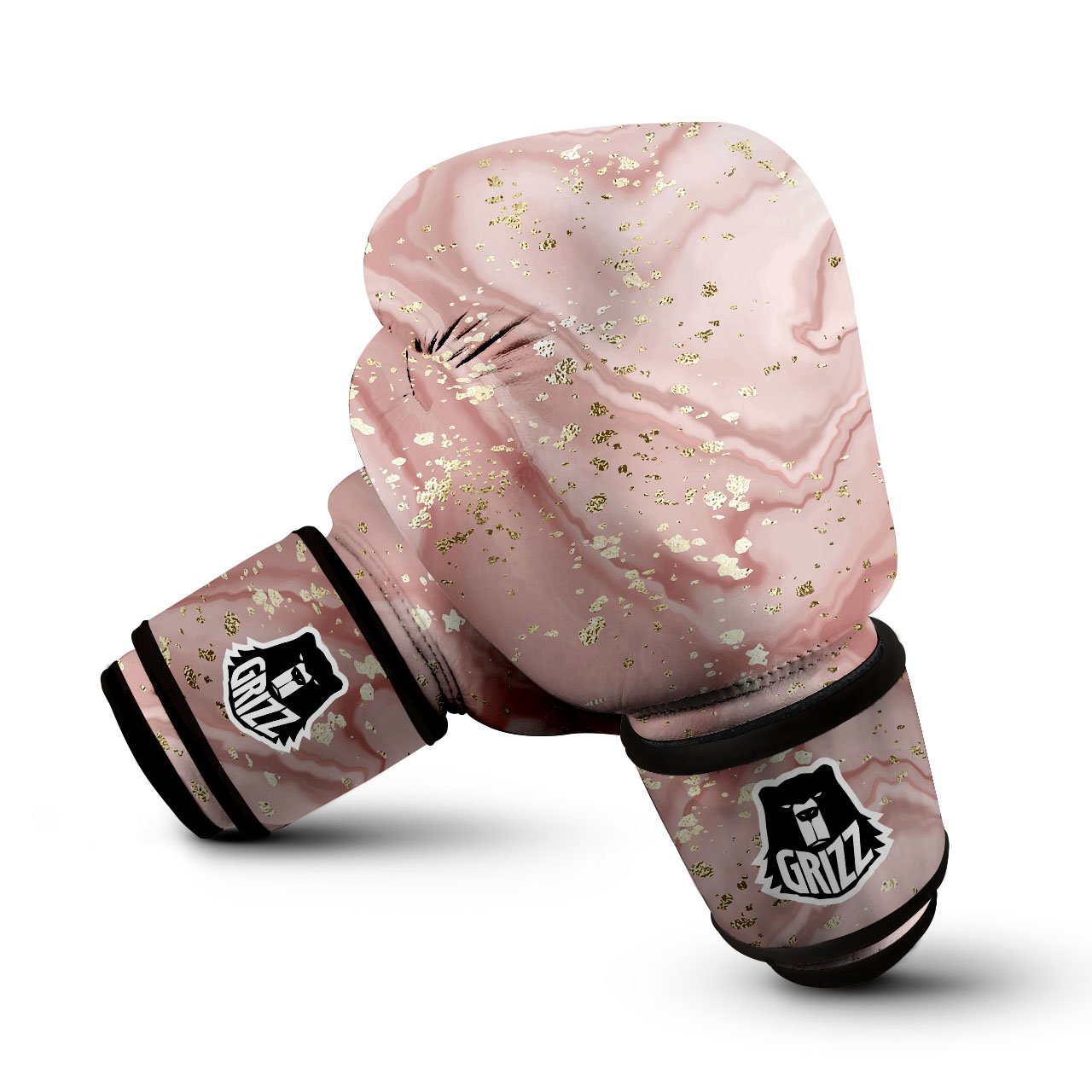 Marble Rose Pink Print Pattern Boxing Gloves-grizzshop