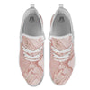 Marble Rose Pink Print Pattern White Athletic Shoes-grizzshop