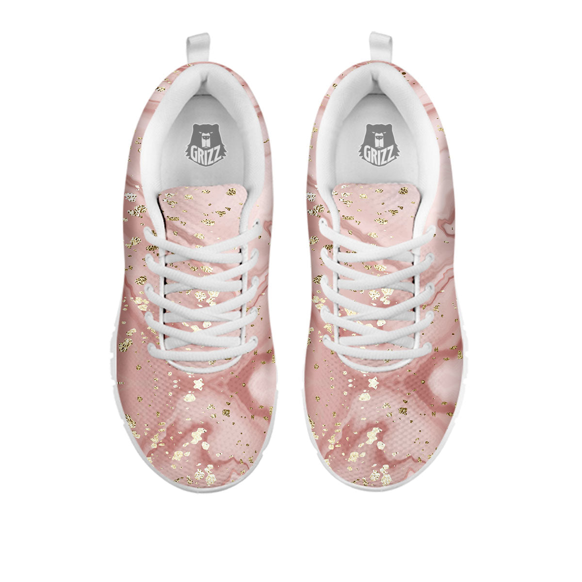 Marble Rose Pink Print Pattern White Sneaker-grizzshop