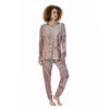 Marble Rose Pink Print Pattern Women's Pajamas-grizzshop