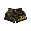 Marble Scratch Black Gold Print Marble Muay Thai Boxing Shorts-grizzshop