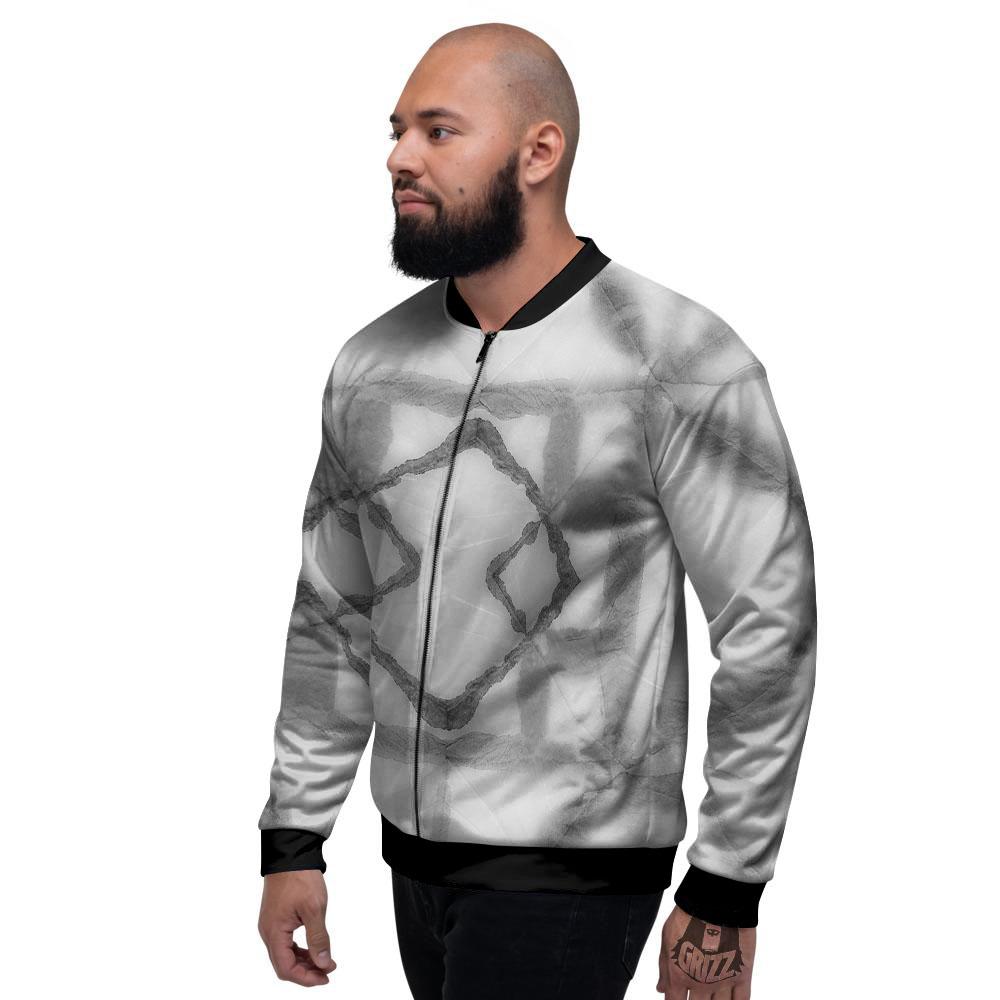 Marble Silver Grey Print Pattern Men's Bomber Jacket-grizzshop