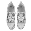 Marble Silver Grey Print Pattern White Athletic Shoes-grizzshop