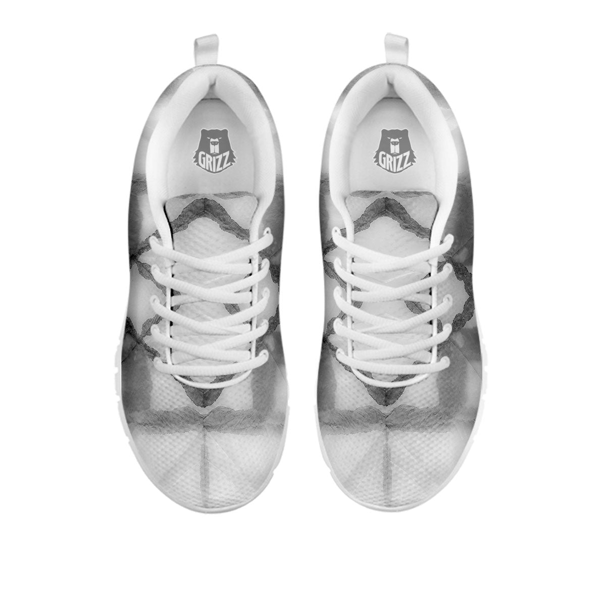 Marble Silver Grey Print Pattern White Sneaker-grizzshop