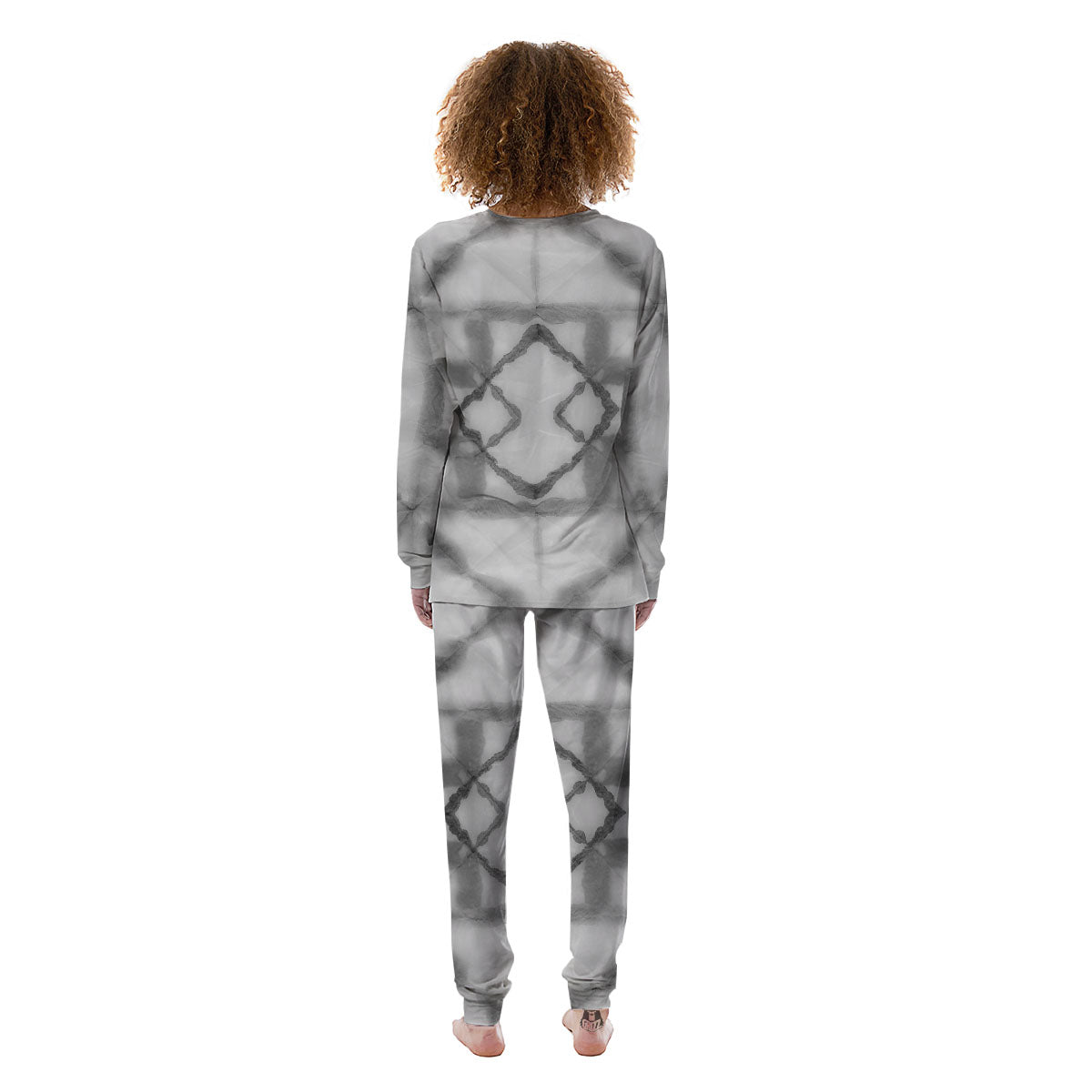 Marble Silver Grey Print Pattern Women's Pajamas-grizzshop