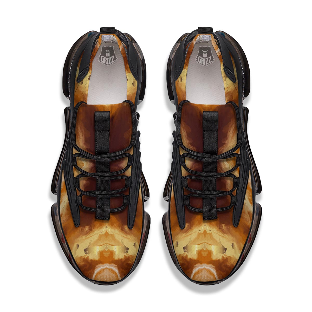 Marble Sugar Brown Print Pattern Black Gym Shoes-grizzshop