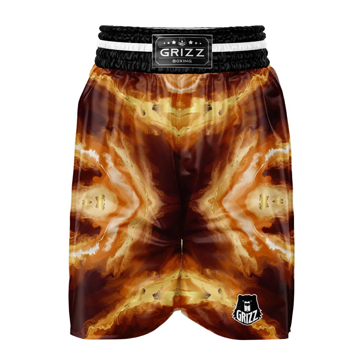 Marble Sugar Brown Print Pattern Boxing Shorts-grizzshop