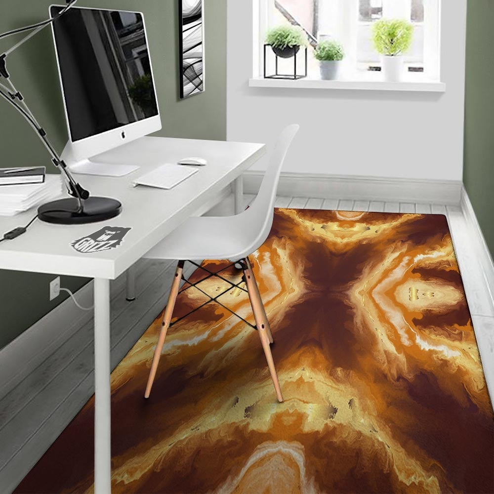 Marble Sugar Brown Print Pattern Floor Mat-grizzshop