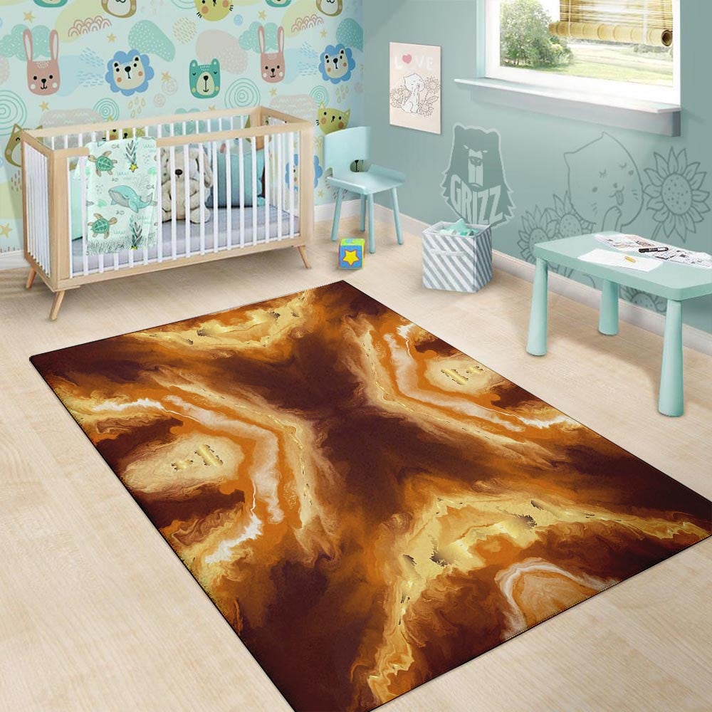 Marble Sugar Brown Print Pattern Floor Mat-grizzshop