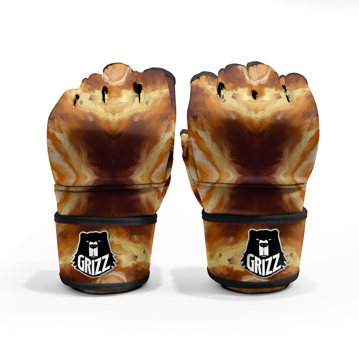 Marble Sugar Brown Print Pattern MMA Gloves-grizzshop