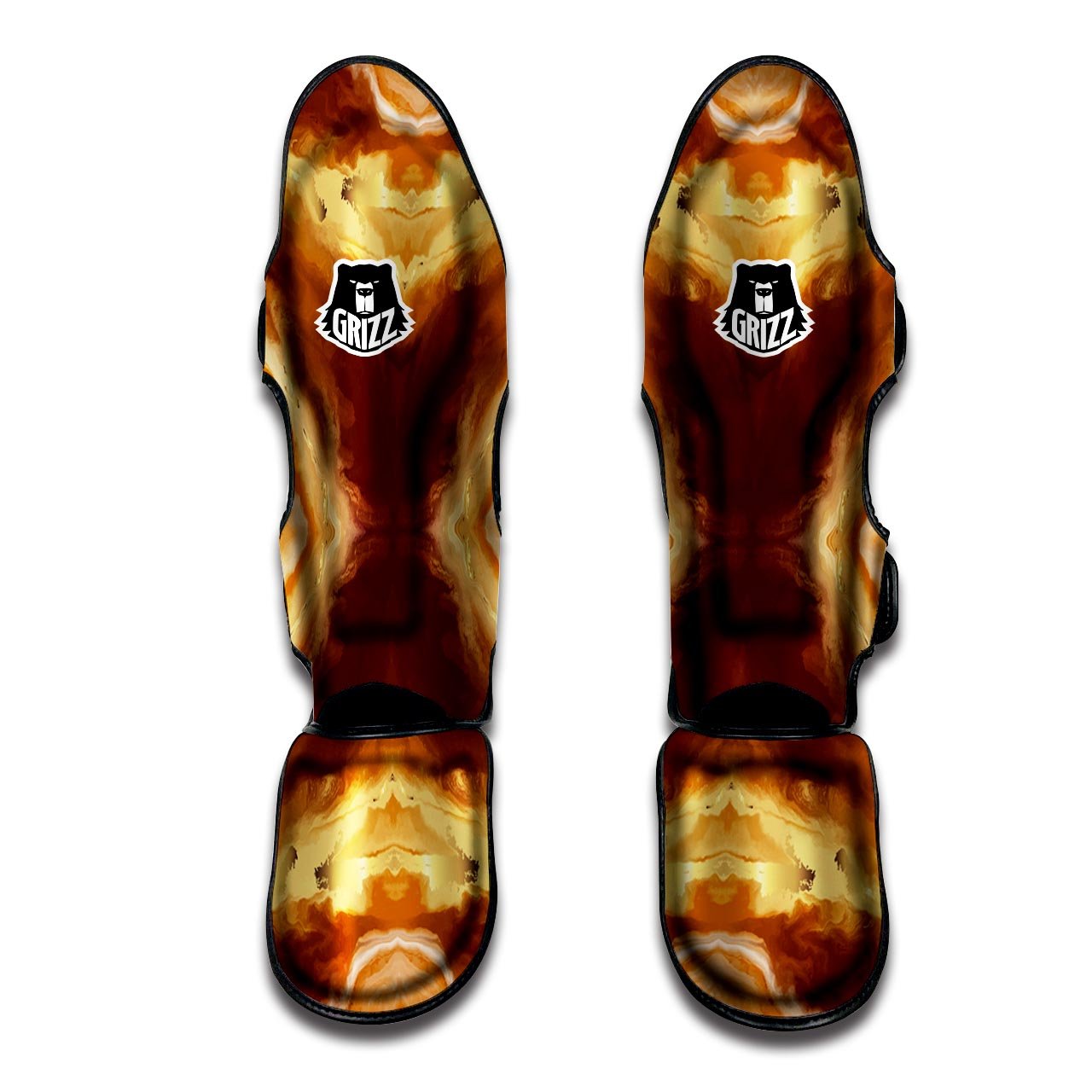 Marble Sugar Brown Print Pattern Muay Thai Shin Guards-grizzshop