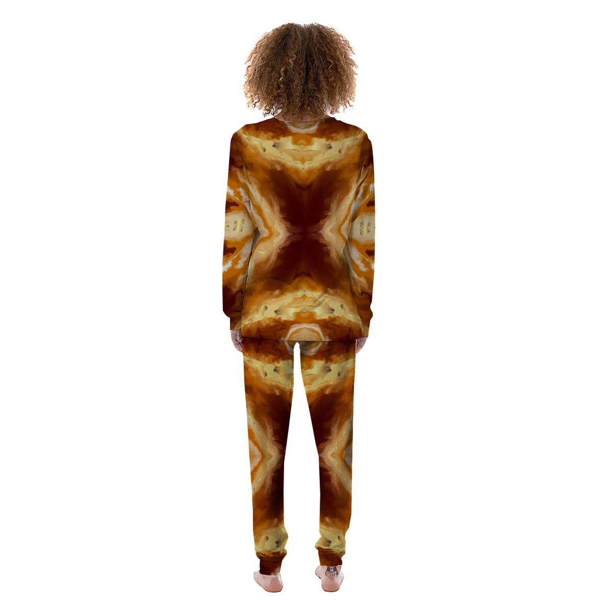 Marble Sugar Brown Print Pattern Women's Pajamas-grizzshop