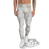 Marble White Gold Print Pattern Men's Leggings-grizzshop