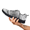 Marble White Gray Print Pattern Black Sneaker-grizzshop