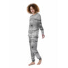 Marble White Gray Print Pattern Women's Pajamas-grizzshop