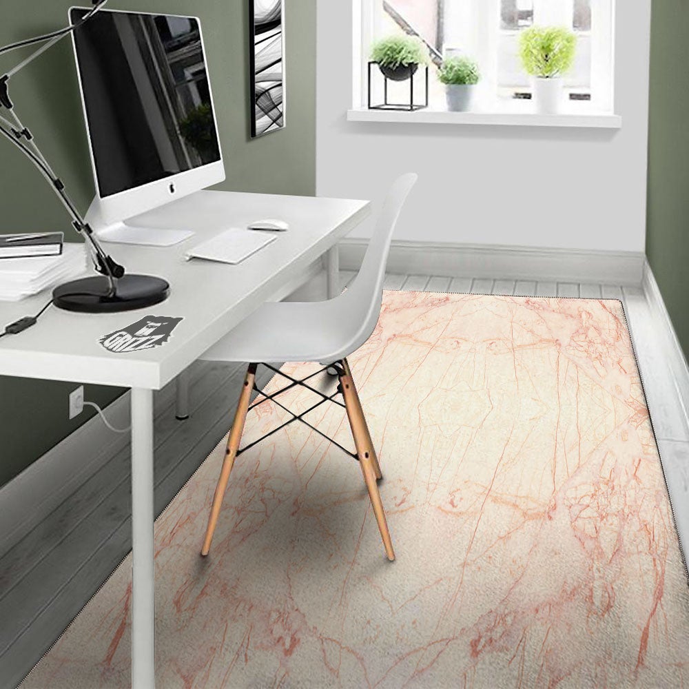 Marble White Pink Print Pattern Floor Mat-grizzshop