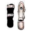 Marble White Pink Print Pattern Muay Thai Shin Guards-grizzshop