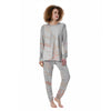 Marble White Rose Gold Print Women's Pajamas-grizzshop