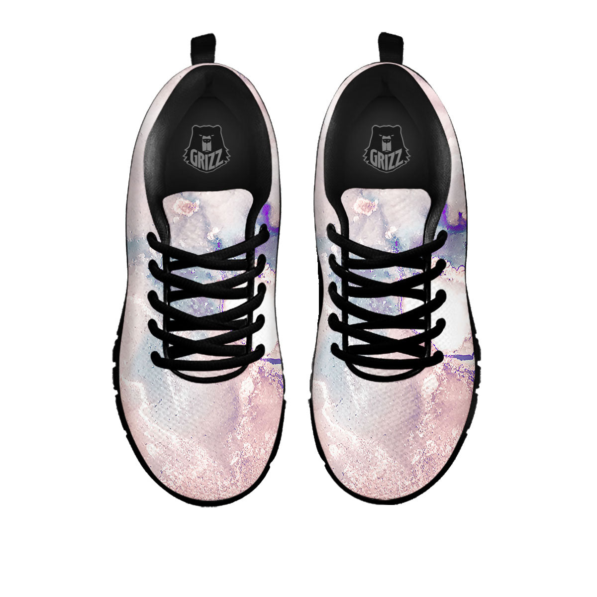 Marble White Ruby Print Black Sneaker-grizzshop