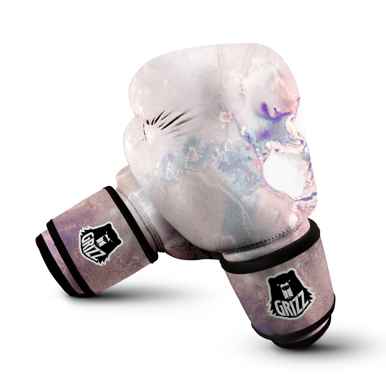 Marble White Ruby Print Boxing Gloves-grizzshop