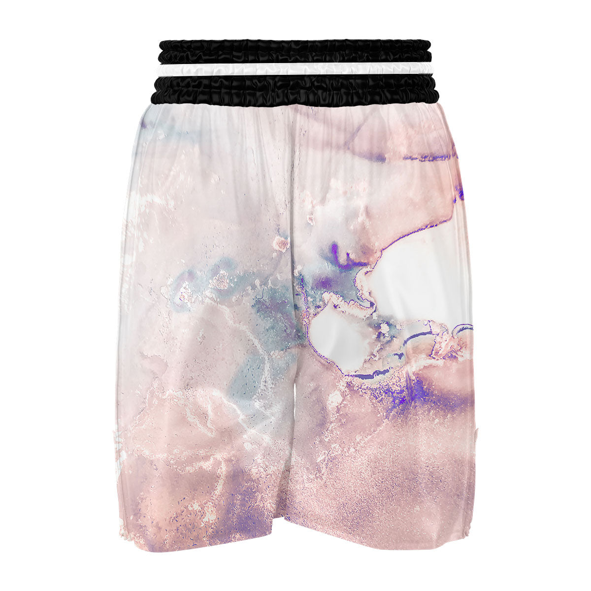 Marble White Ruby Print Boxing Shorts-grizzshop