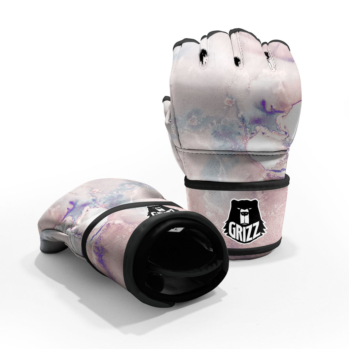 Marble White Ruby Print MMA Gloves-grizzshop