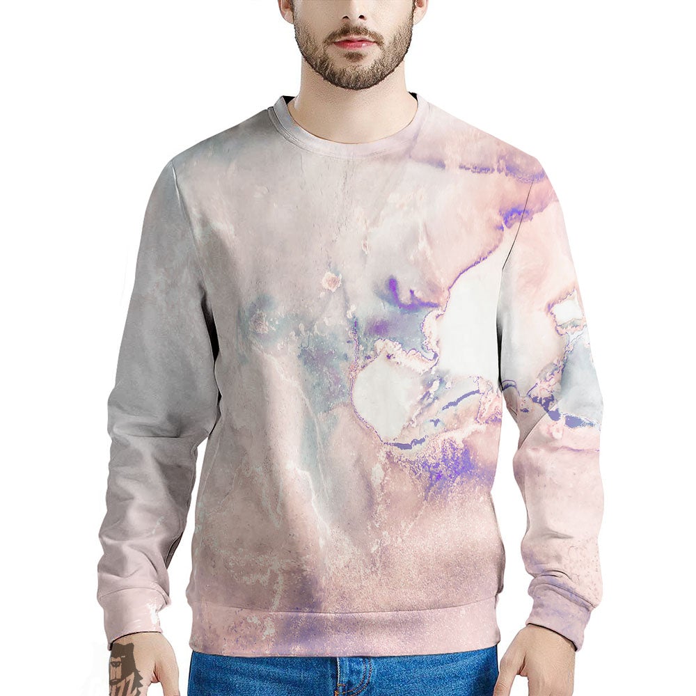 Marble White Ruby Print Men's Sweatshirt-grizzshop