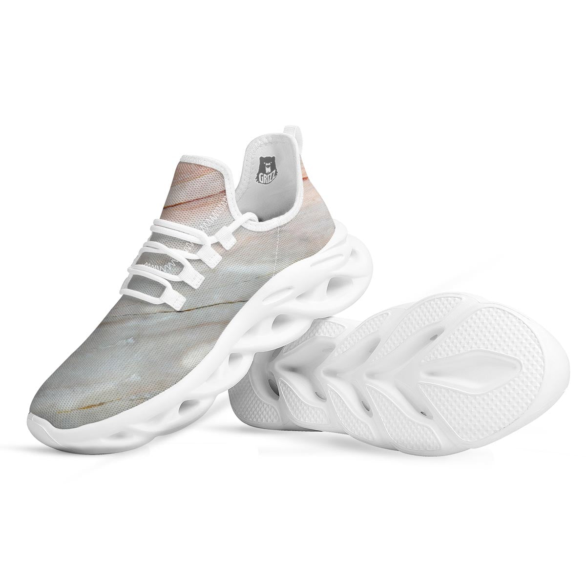 Marble White Running Shoes-grizzshop