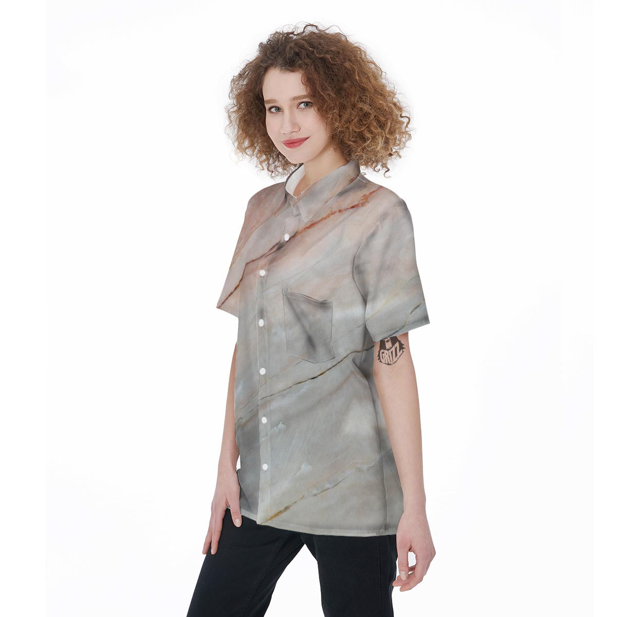 Marble Women's Short Sleeve Shirts-grizzshop