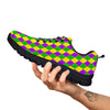 Mardi Gras Purple Green And Yellow Print Pattern Black Sneaker-grizzshop