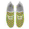 Mardi Gras Purple Green And Yellow Print Pattern White Athletic Shoes-grizzshop