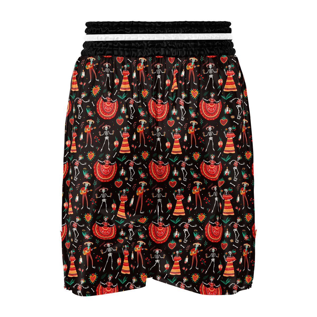 Mariachi Skeletons Day Of The Dead Print Pattern Boxing Shorts-grizzshop