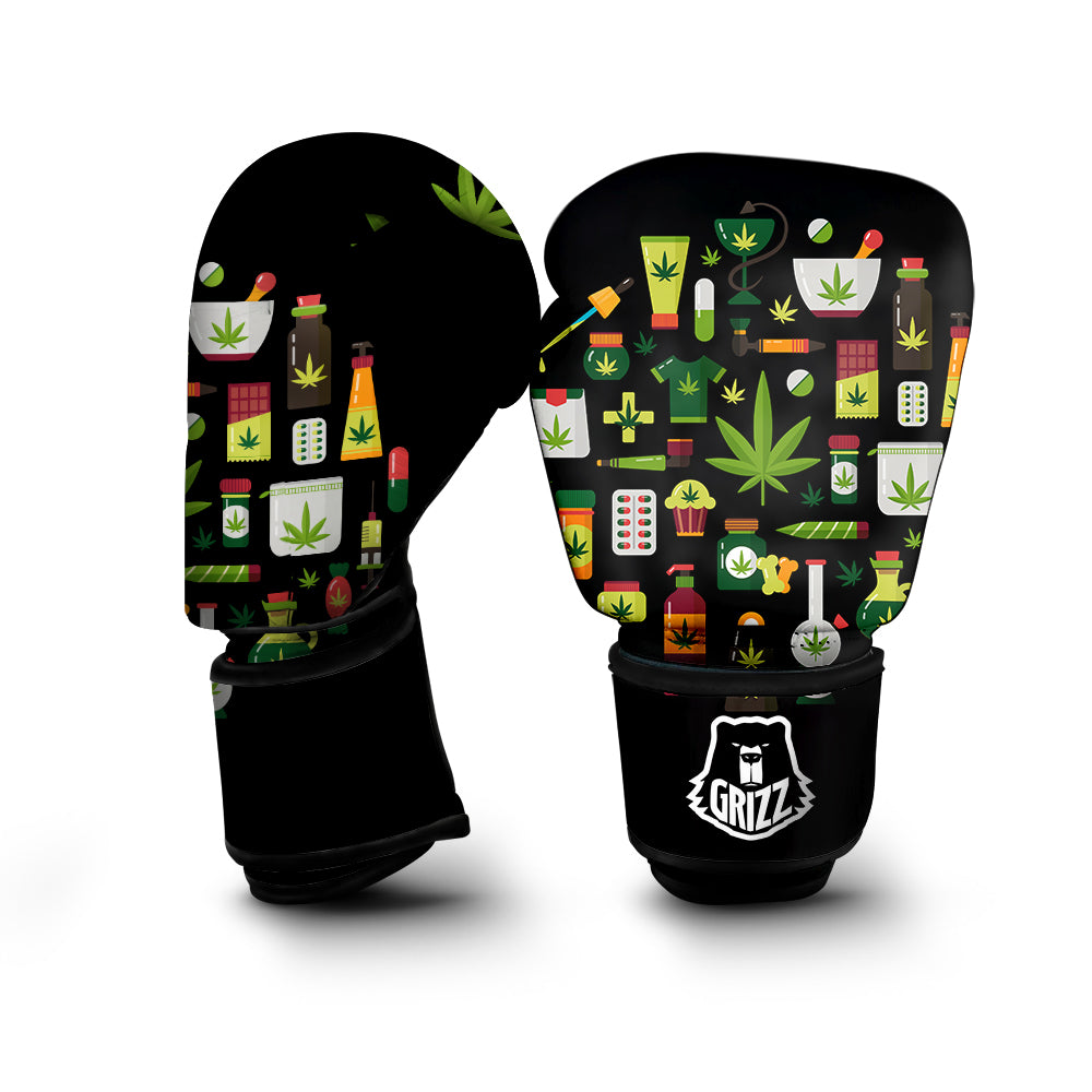 Marijuana And Cannabis Print Boxing Gloves-grizzshop