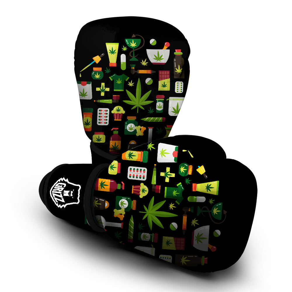 Marijuana And Cannabis Print Boxing Gloves-grizzshop