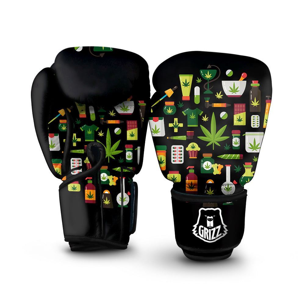 Marijuana And Cannabis Print Boxing Gloves-grizzshop