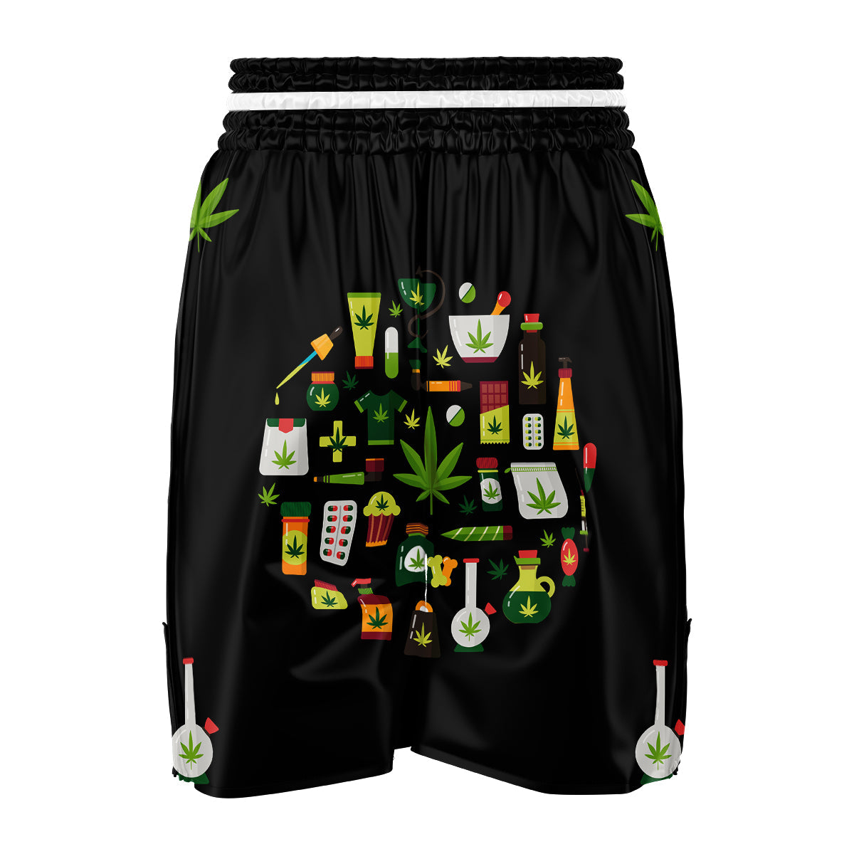 Marijuana And Cannabis Print Boxing Shorts-grizzshop