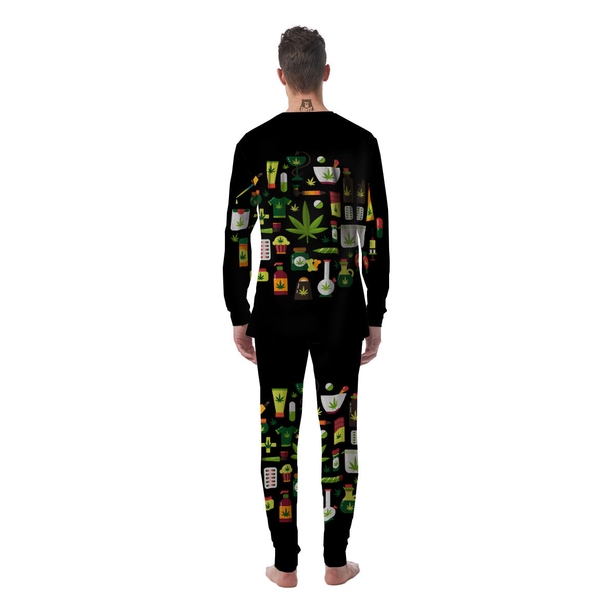 Marijuana And Cannabis Print Men's Pajamas-grizzshop