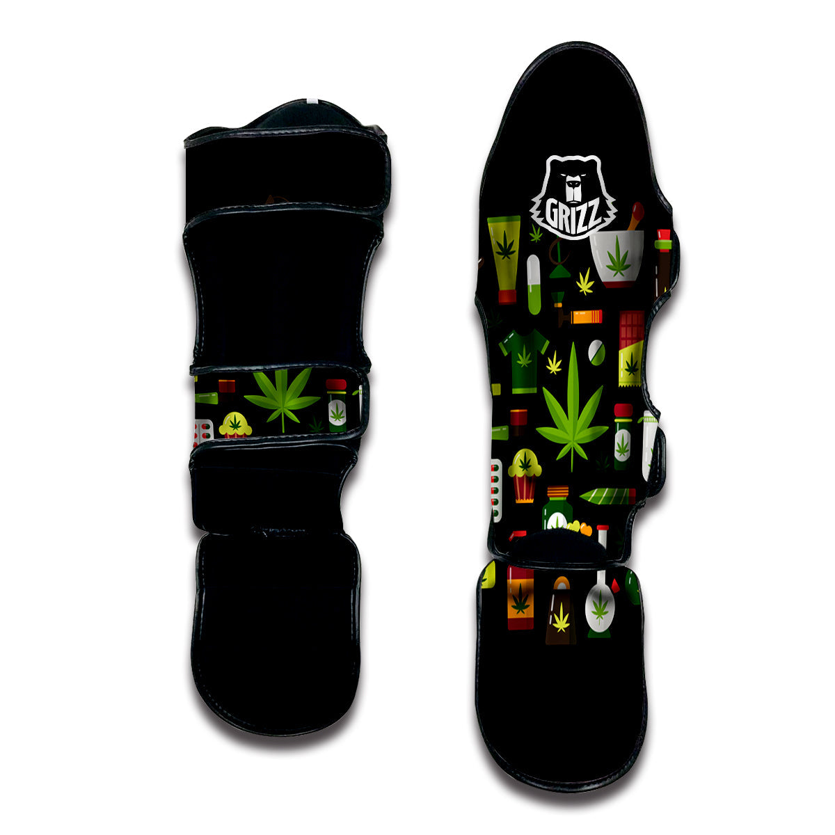 Marijuana And Cannabis Print Muay Thai Shin Guards-grizzshop