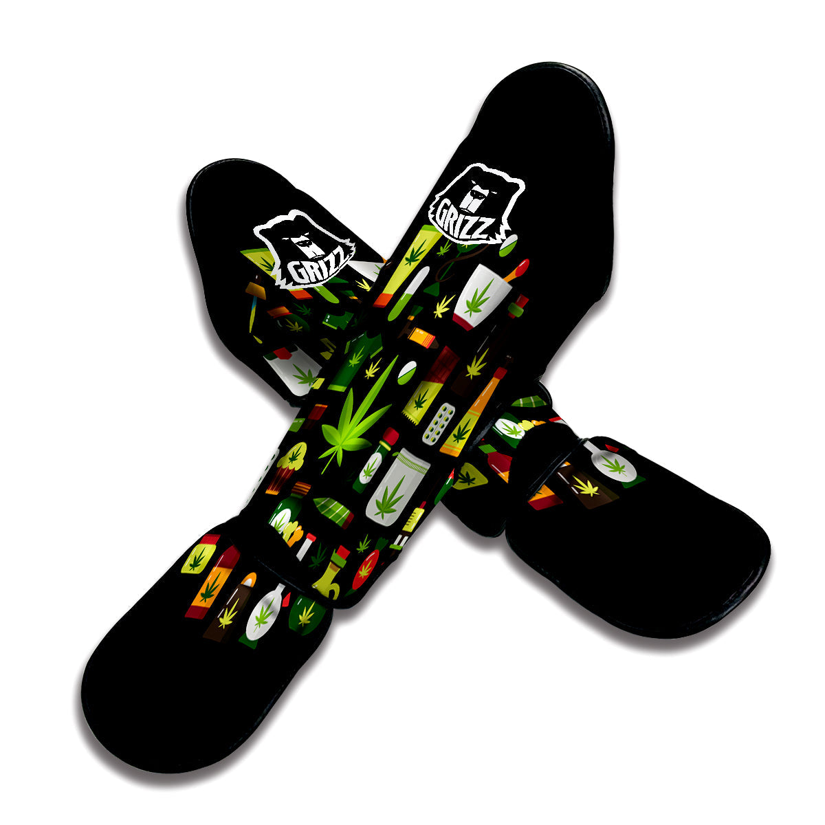 Marijuana And Cannabis Print Muay Thai Shin Guards-grizzshop
