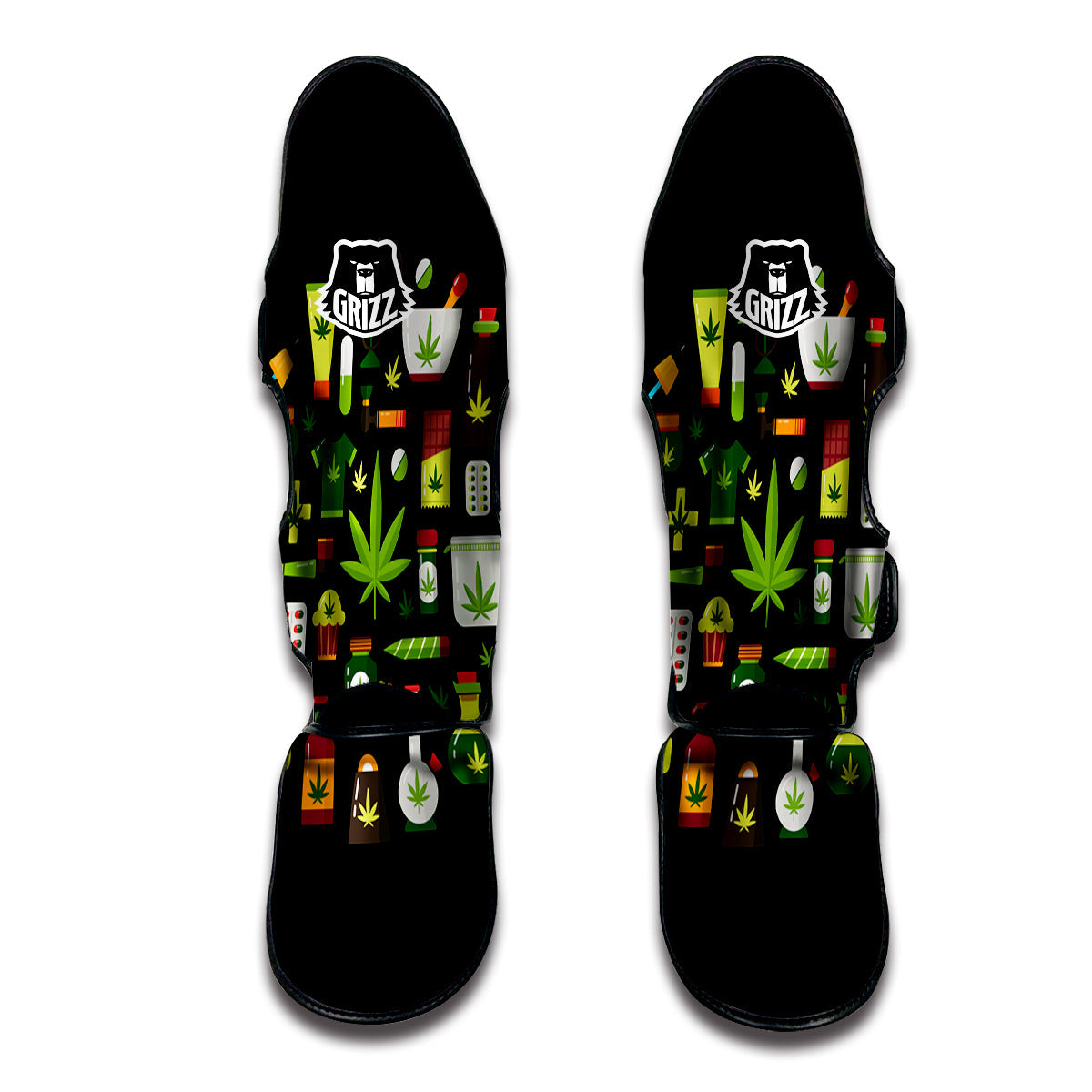 Marijuana And Cannabis Print Muay Thai Shin Guards-grizzshop