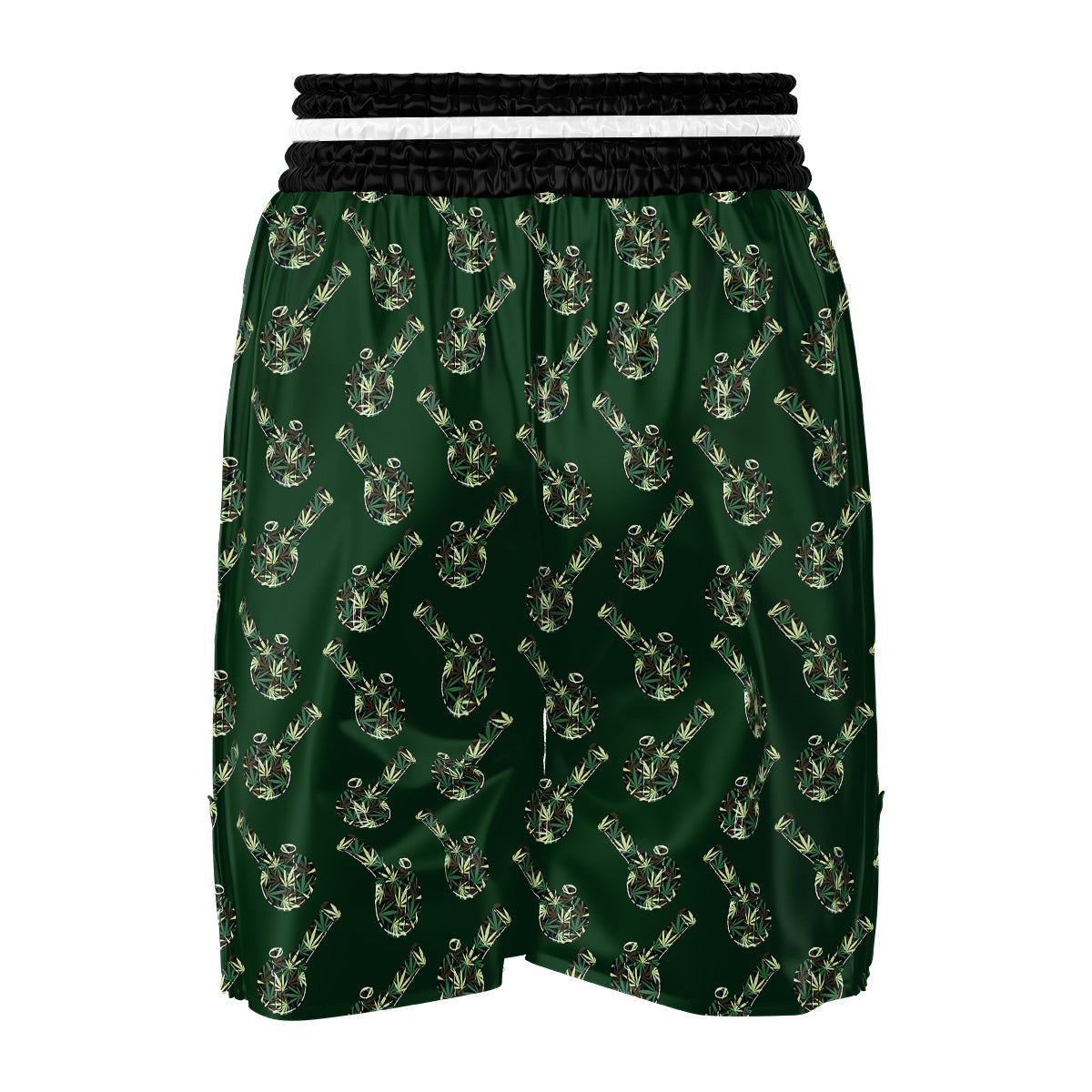 Marijuana Cannabis And Green Camo Print Pattern Boxing Shorts-grizzshop