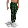 Marijuana Cannabis And Green Camo Print Pattern Men's Leggings-grizzshop