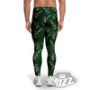 Marijuana Cannabis And Green Camo Print Pattern Men's Leggings-grizzshop